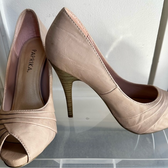 Light Pink Open Toe Heels by Paprika Size 8 - Picture 2 of 4